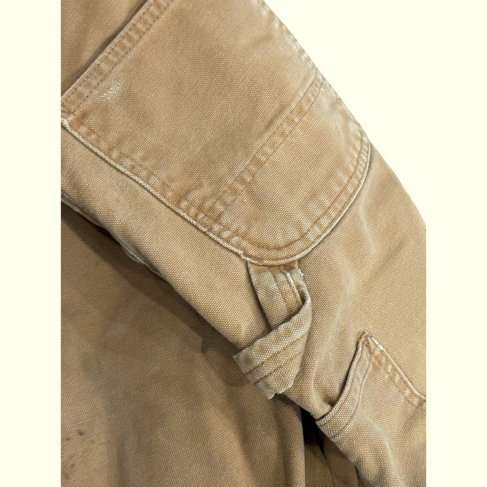 Carhartt Flannel Lined Canvas Work Pants Men 30x32 Tan Original Fit Straight Leg - Picture 12 of 14